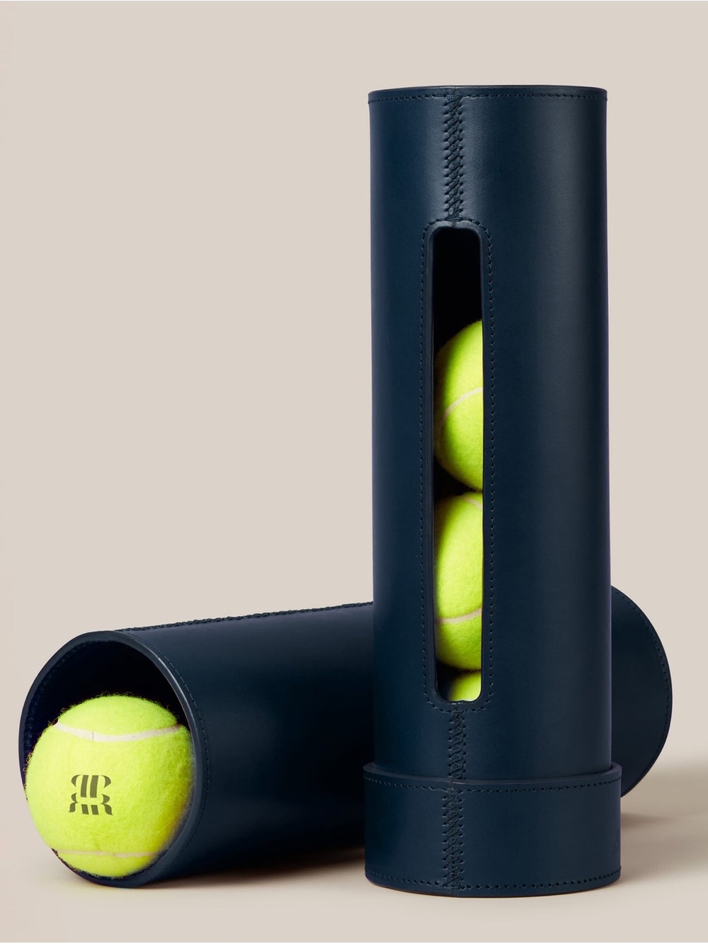 Paradise Row NEW Wimbledon Luxury Leather Tennis Ball Holder Petroleum Blue